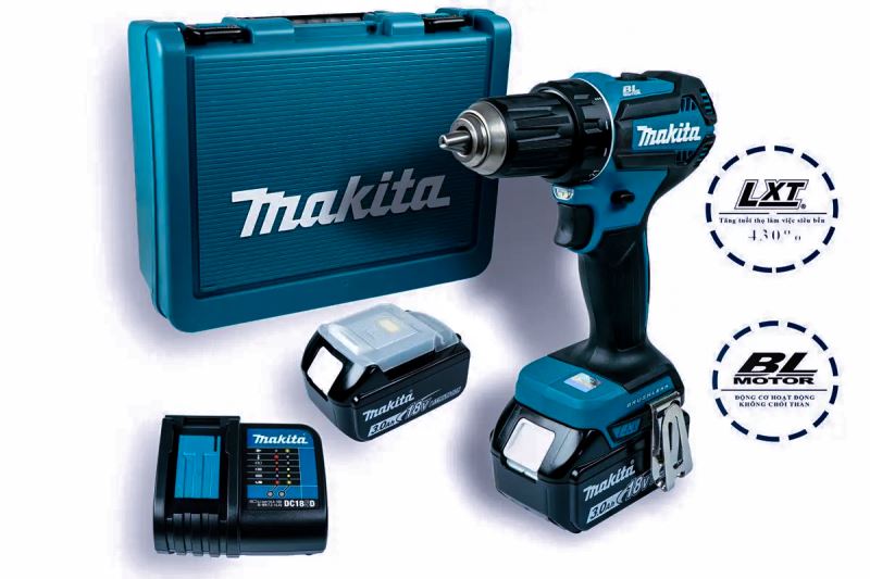 Máy khoan và vặn vít Makita DDF485SFE