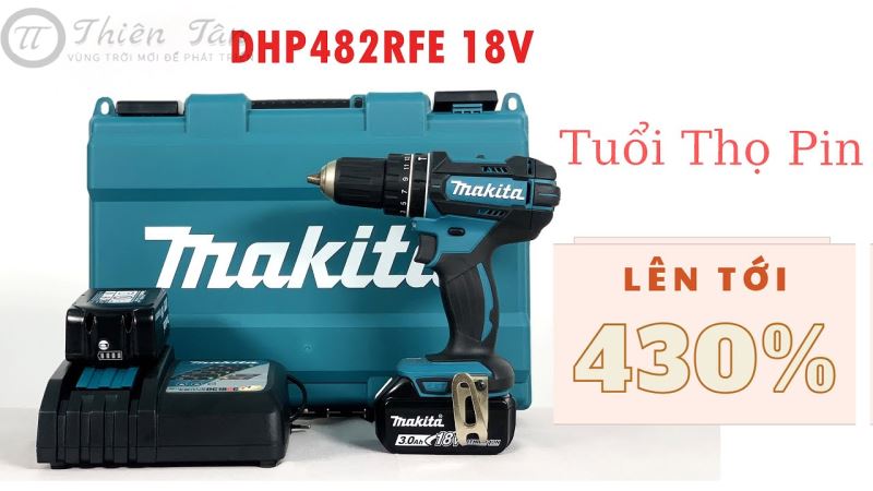 Máy khoan búa Makita DHP482RFE chạy pin 18V