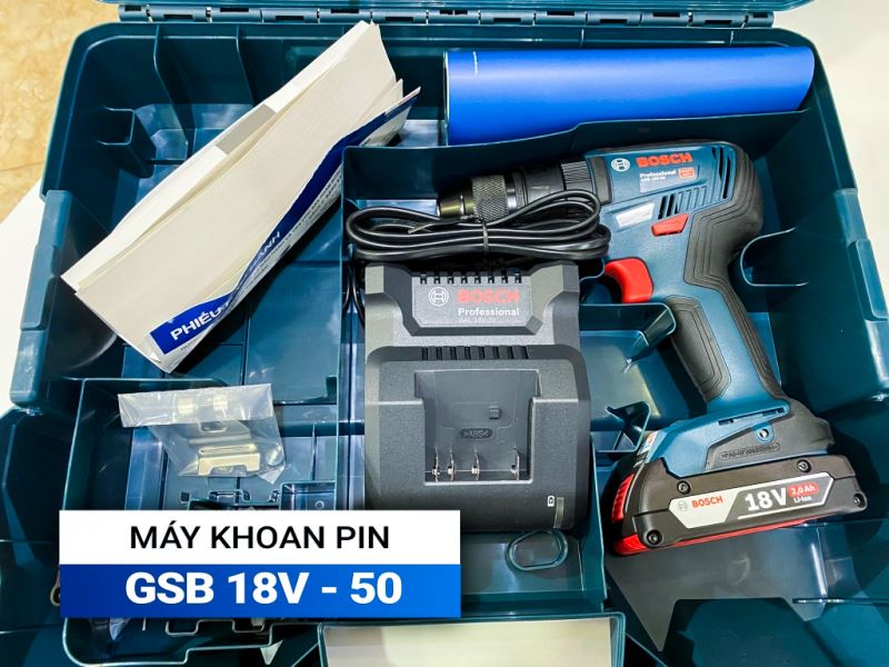 Máy khoan vặn vít Bosch GSR dùng pin 18V-50