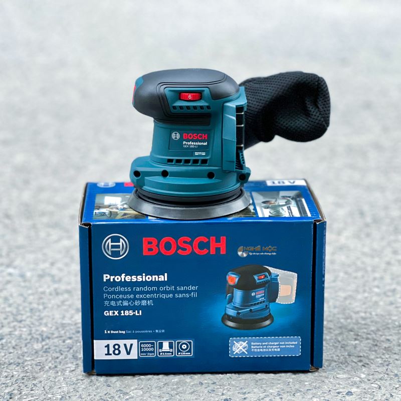 Máy chà nhám tròn dùng pin 18V Bosch GEX 185-LI (solo)