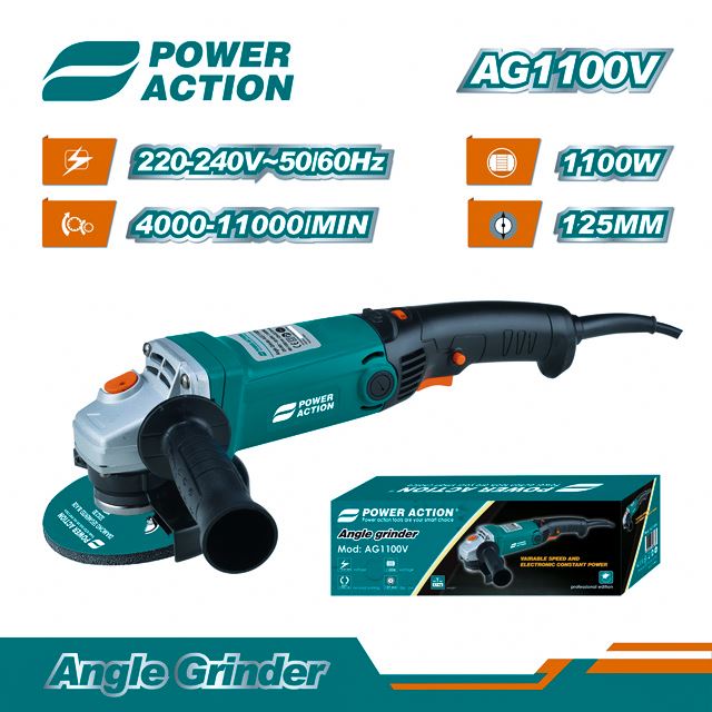 Máy mài góc chỉnh tốc công tắc bóp Power Action AG1100V
